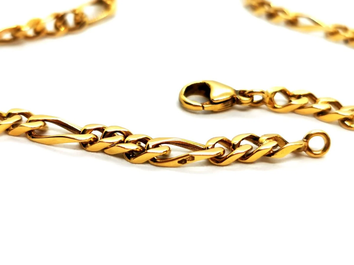 Figaro mesh necklace Yellow gold - Image 4