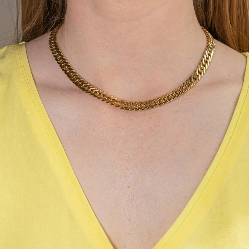 Link Curb chain necklace Yellow gold - Image 2