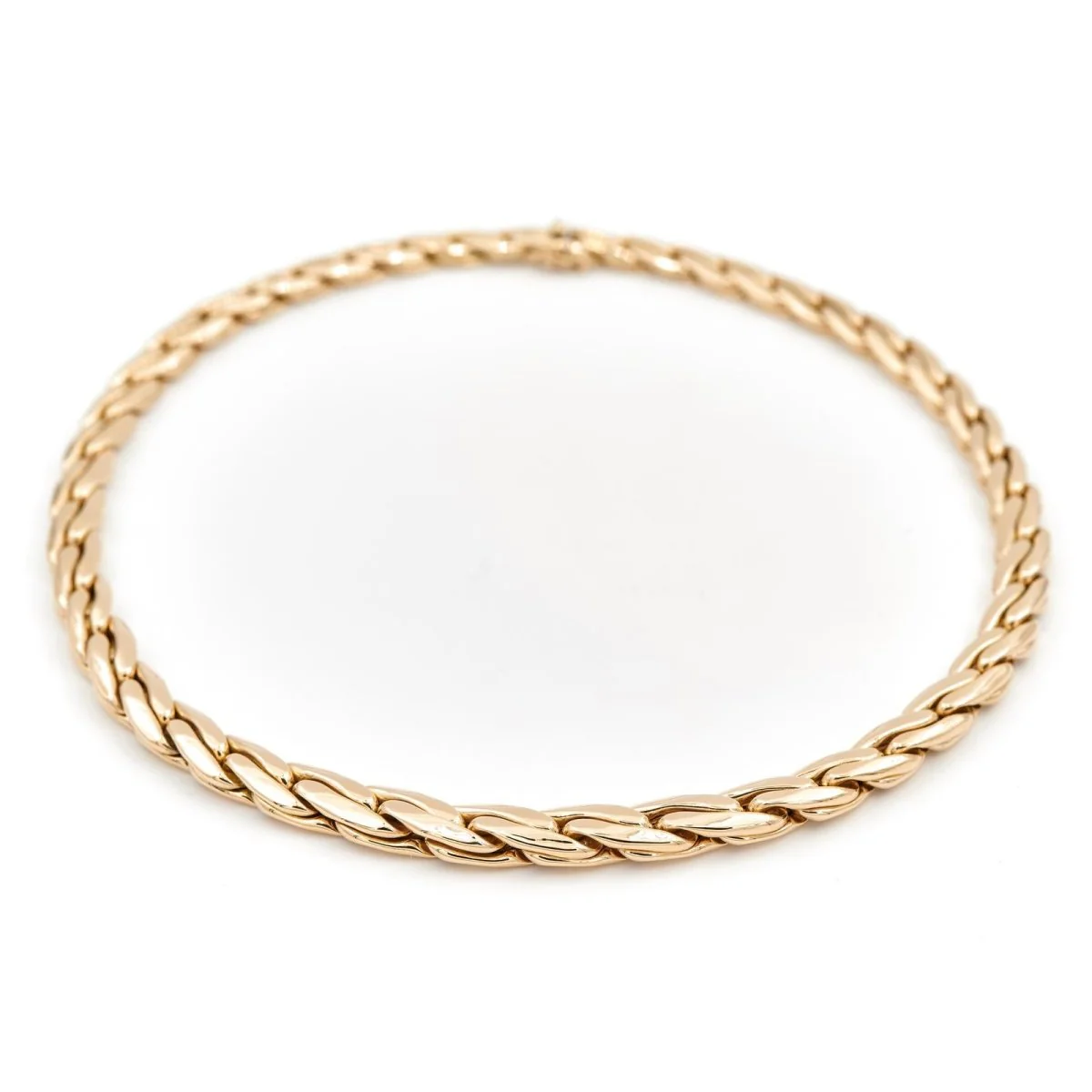Bean mesh necklace in yellow gold - Image 2