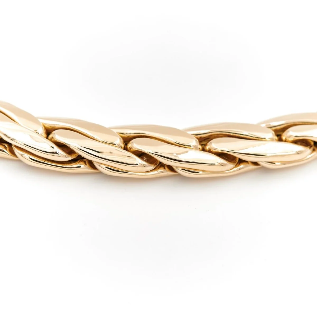 Bean mesh necklace in yellow gold - Image 3