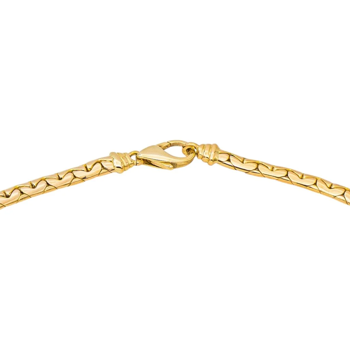 Yellow Gold Bean-Shaped Link Necklace - Image 6