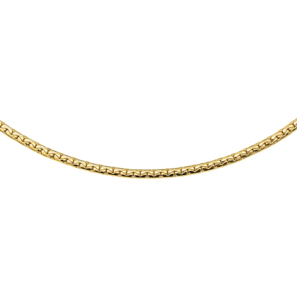 Yellow Gold Bean-Shaped Link Necklace