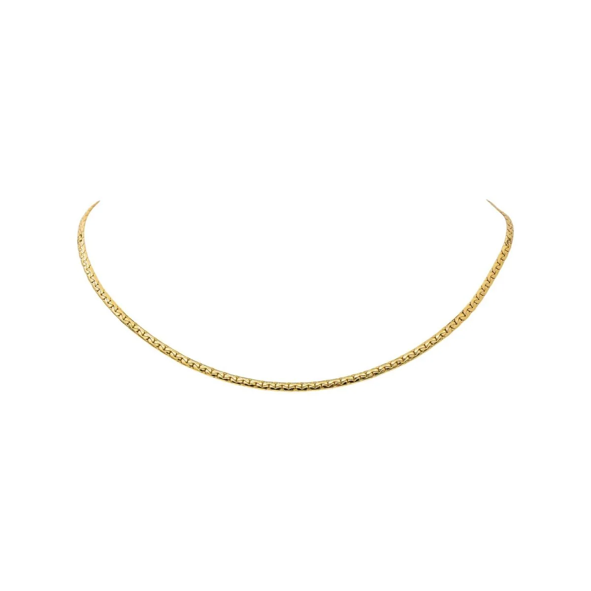 Yellow Gold Bean-Shaped Link Necklace - Image 3