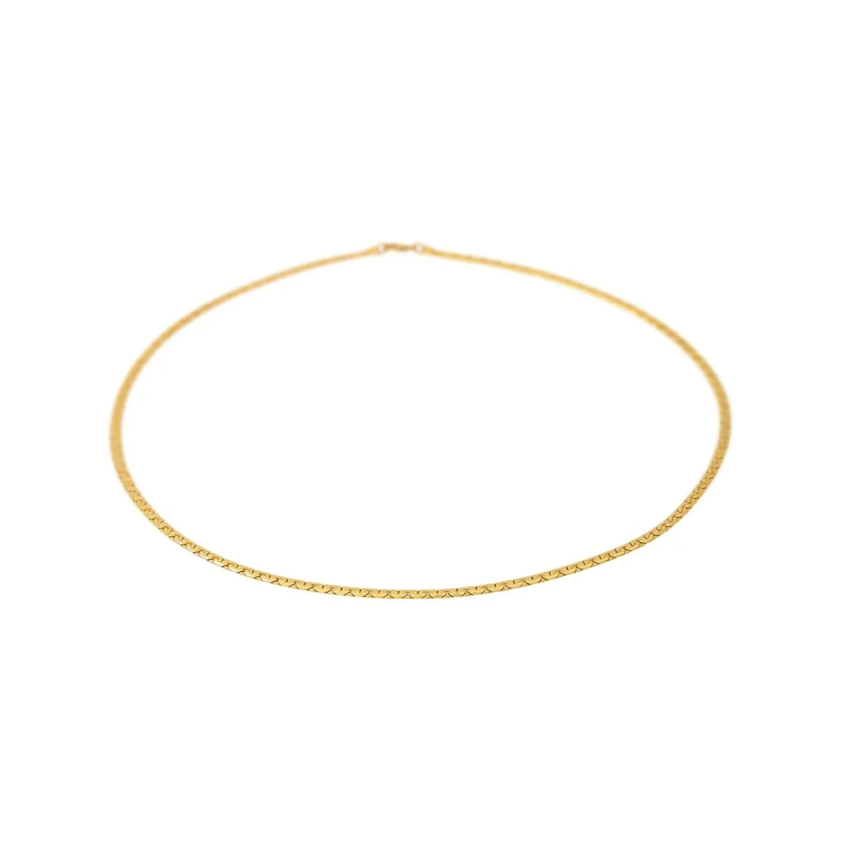 Yellow Gold Bean-Shaped Link Necklace - Image 4
