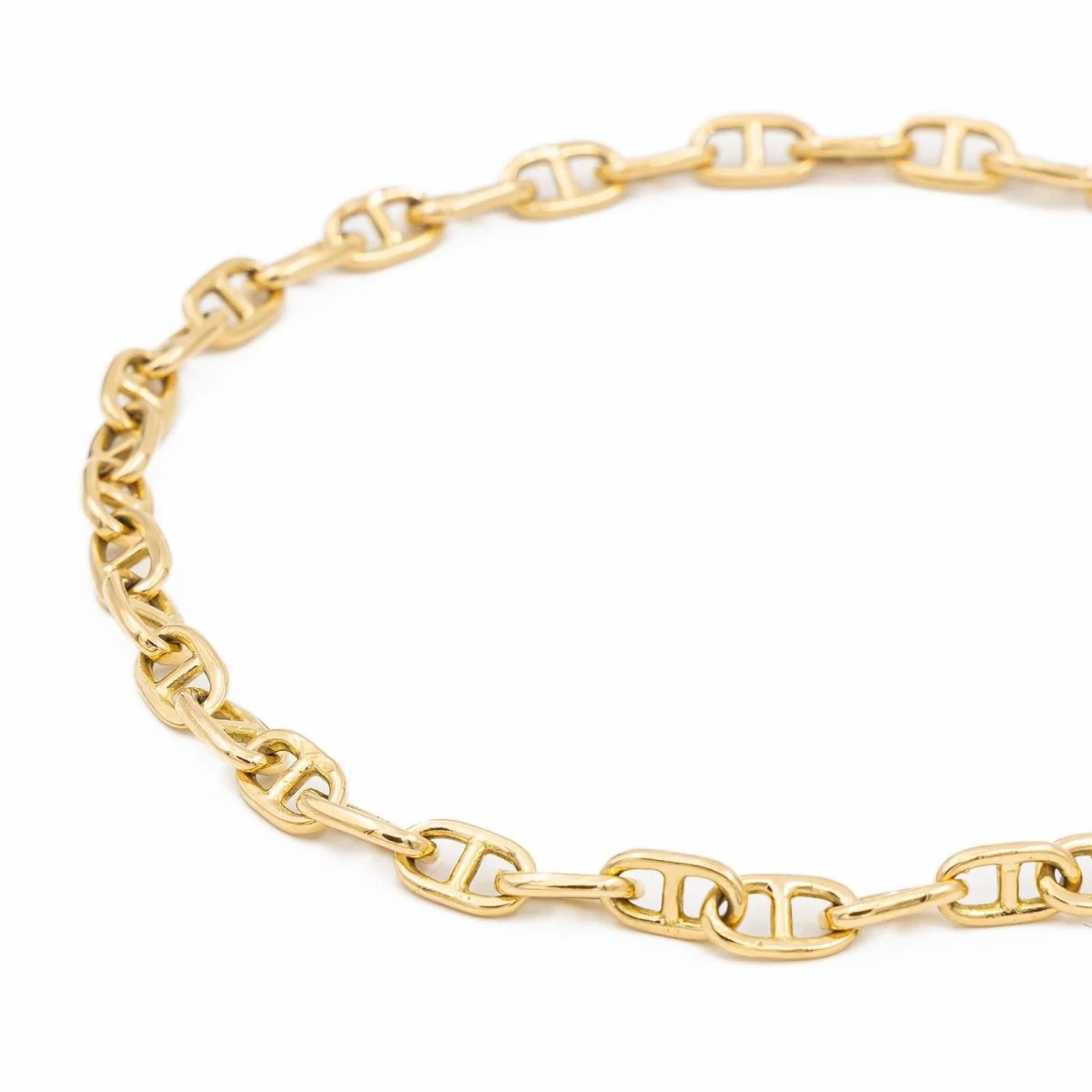 Navy mesh necklace Yellow gold - Image 4