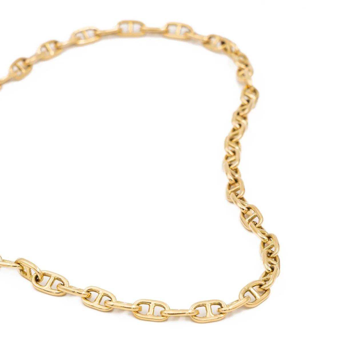 Navy mesh necklace Yellow gold - Image 7