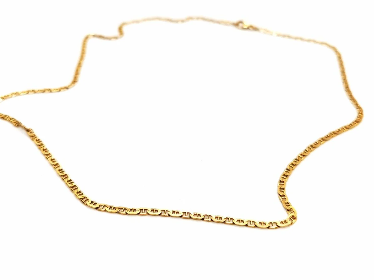 Navy mesh necklace Yellow gold