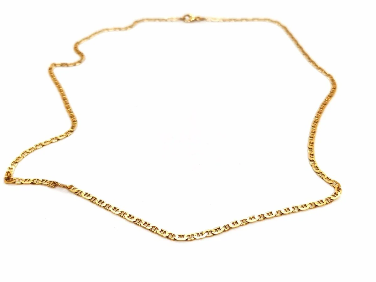 Navy mesh necklace Yellow gold - Image 4