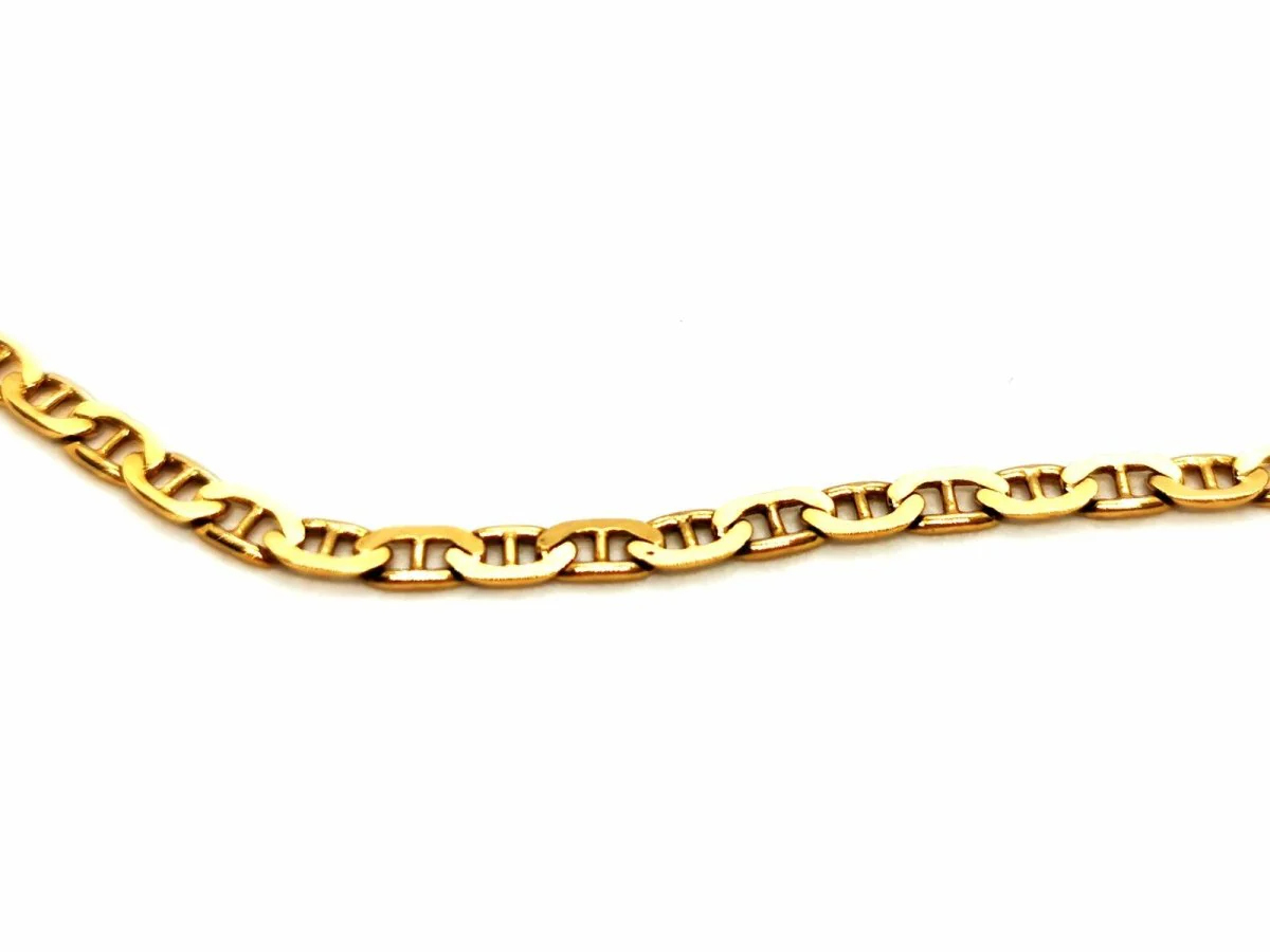 Navy mesh necklace Yellow gold - Image 5