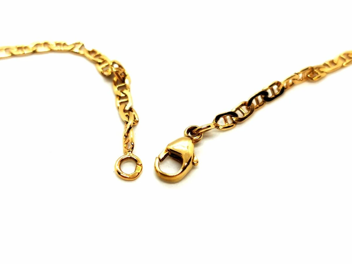 Navy mesh necklace Yellow gold - Image 6