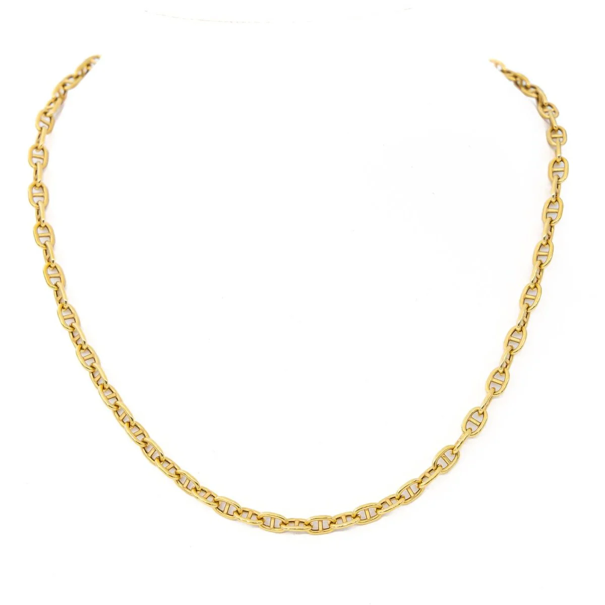 Navy mesh necklace Yellow gold