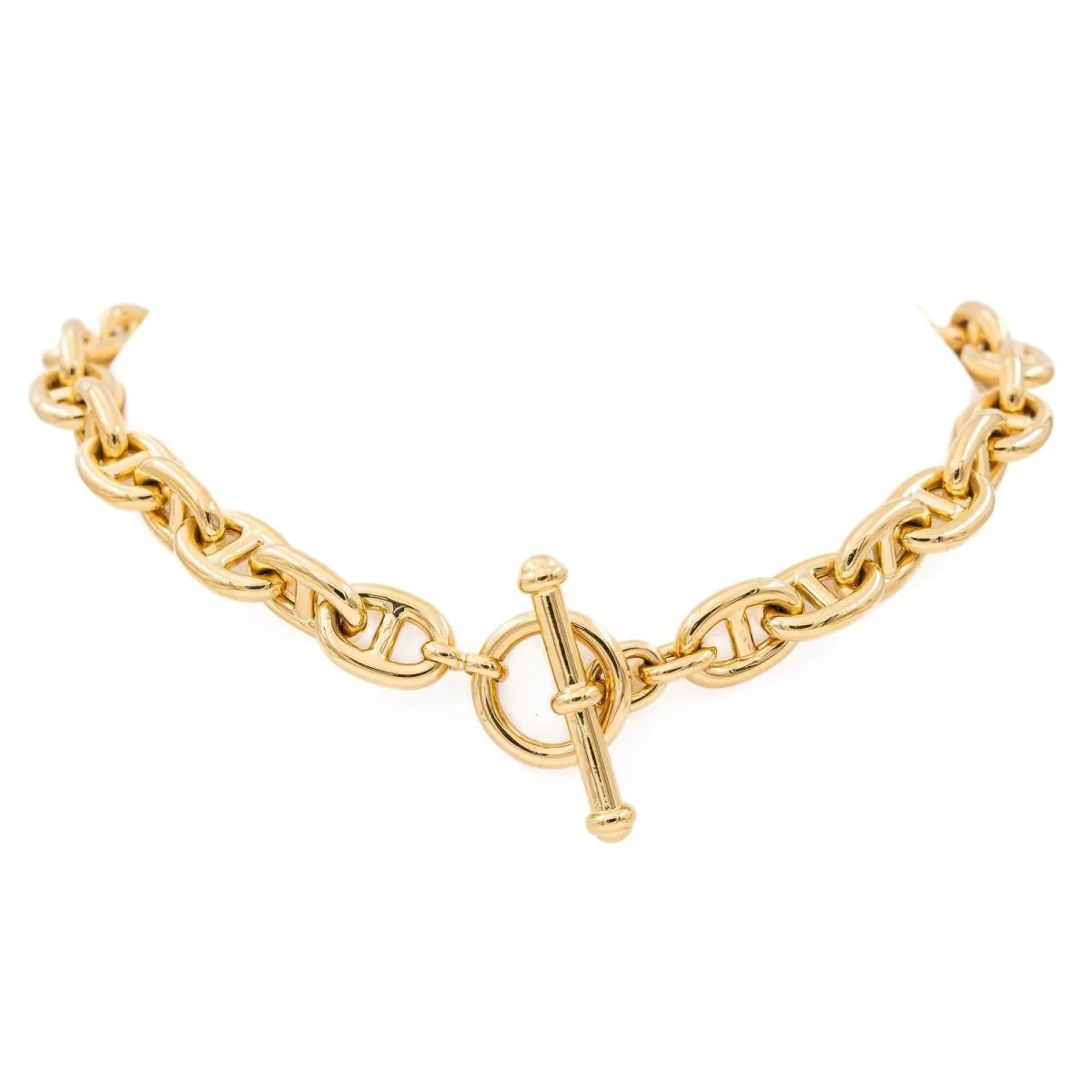 Marine mesh necklace in yellow gold