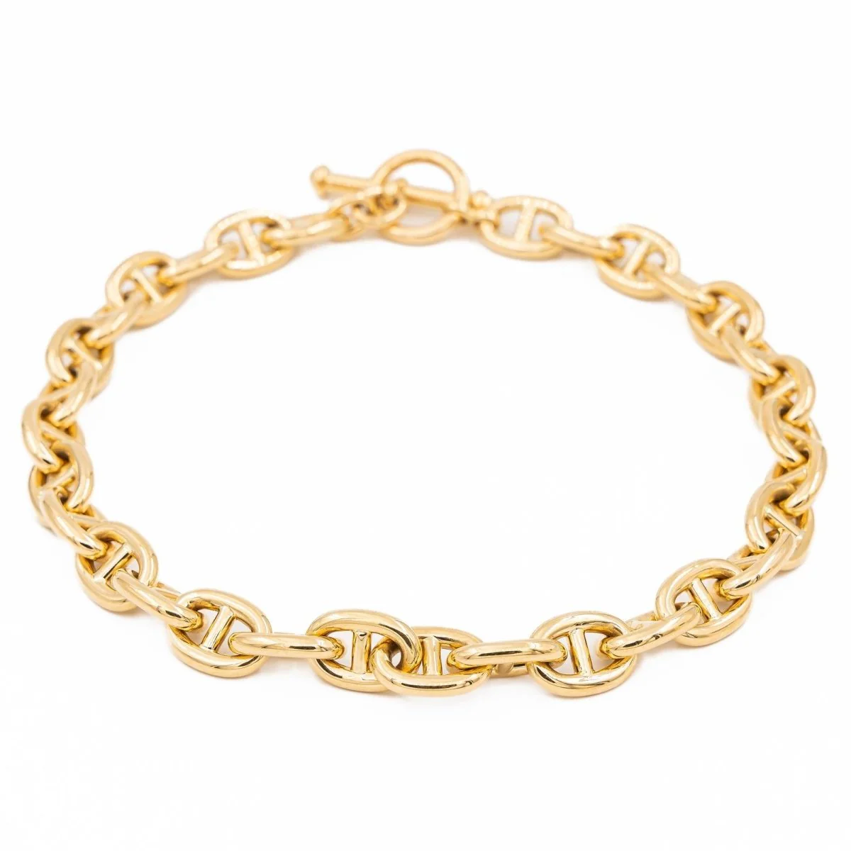 Marine mesh necklace in yellow gold - Image 3