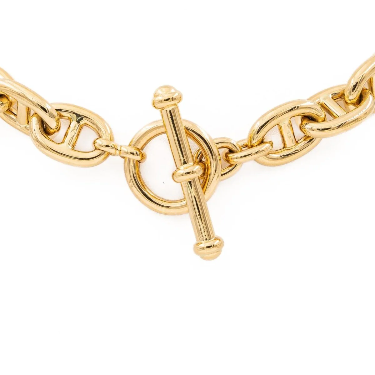 Marine mesh necklace in yellow gold - Image 8