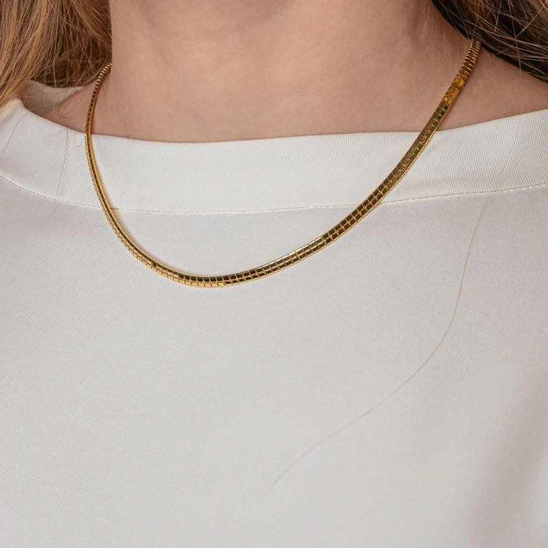 Yellow Gold Omega Link Necklace - Image 2
