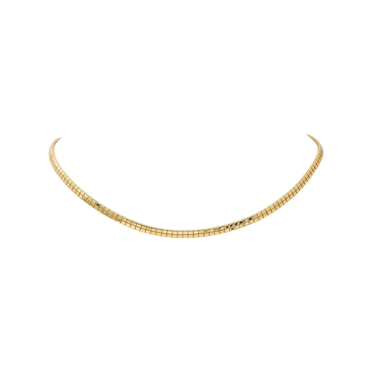 Yellow Gold Omega Link Necklace - Image 3
