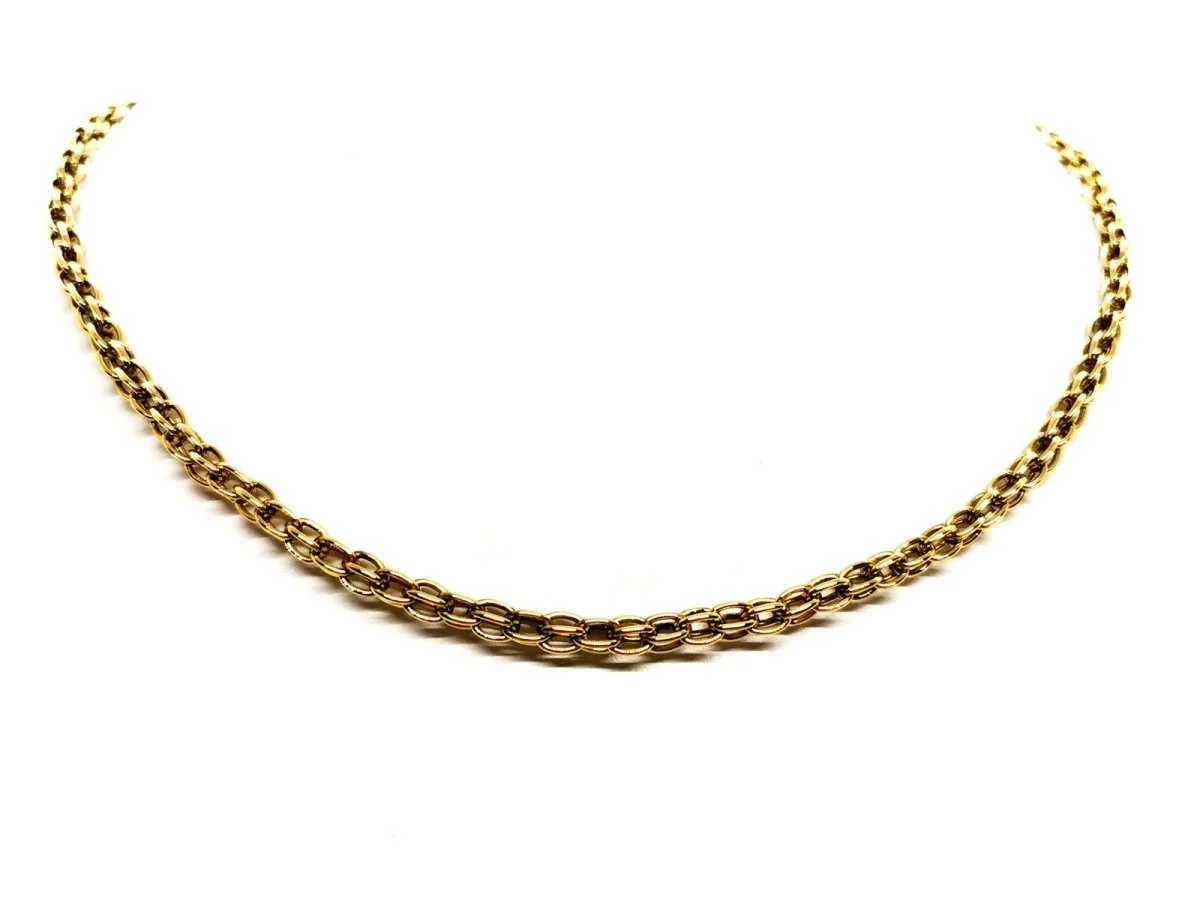 Oval mesh necklace Yellow gold - Image 3
