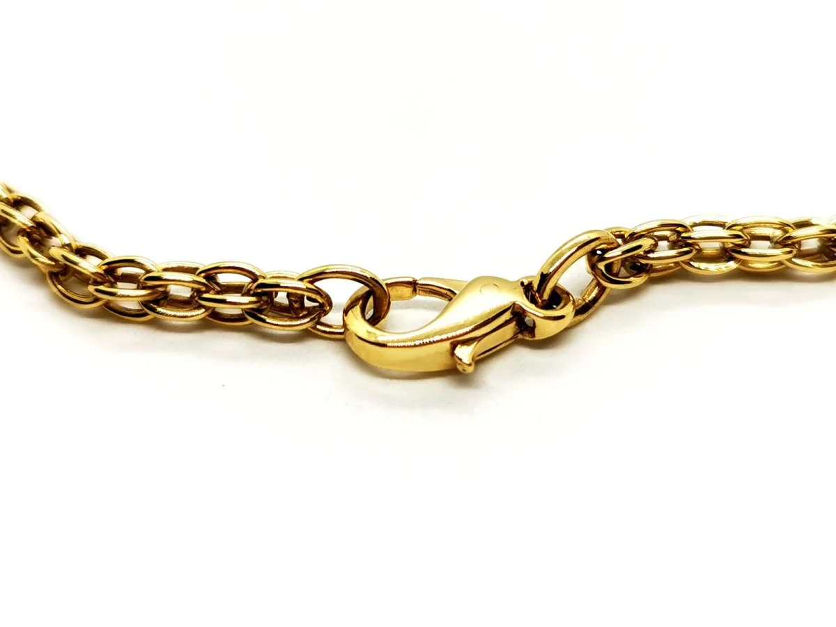 Oval mesh necklace Yellow gold - Image 4