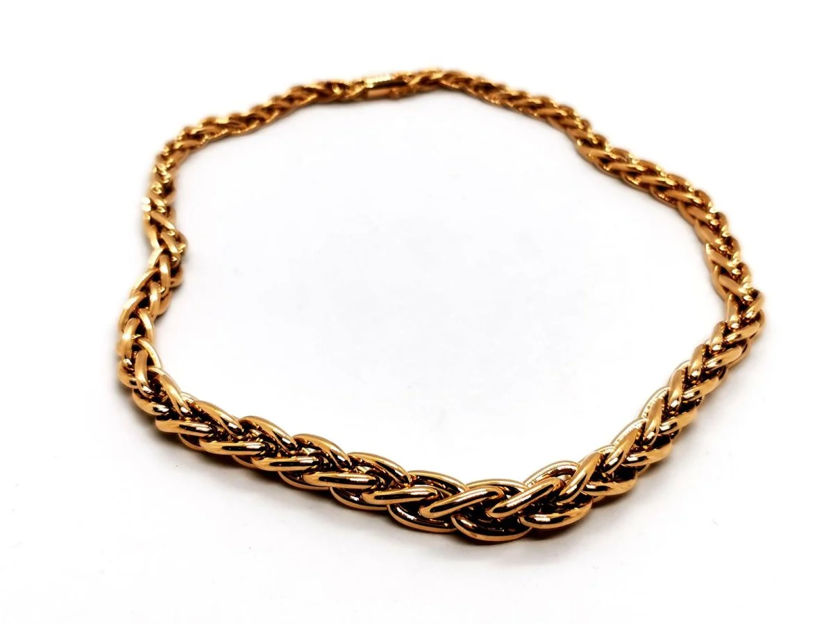 Palm tree mesh necklace Yellow gold