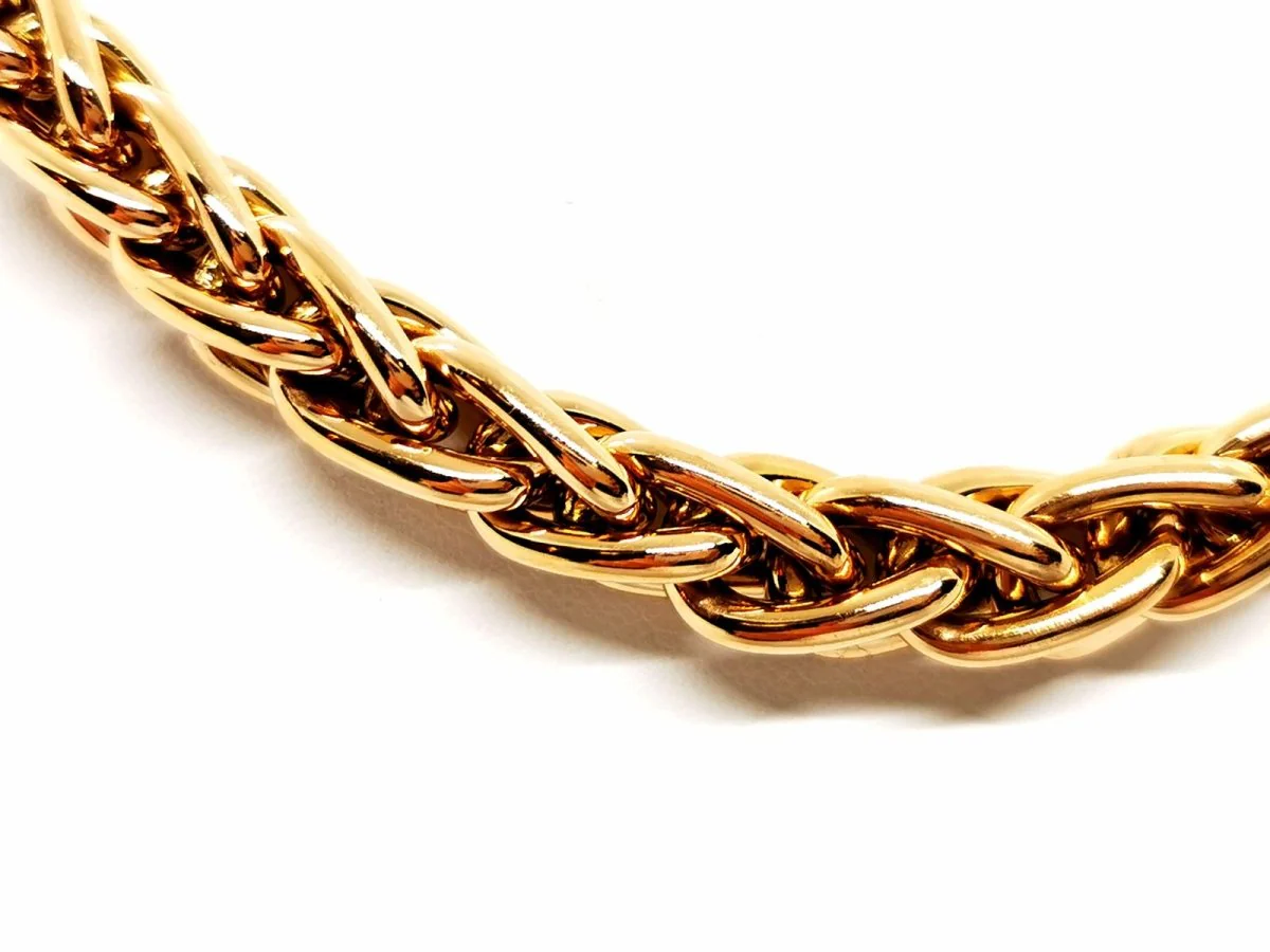 Palm tree mesh necklace Yellow gold - Image 3