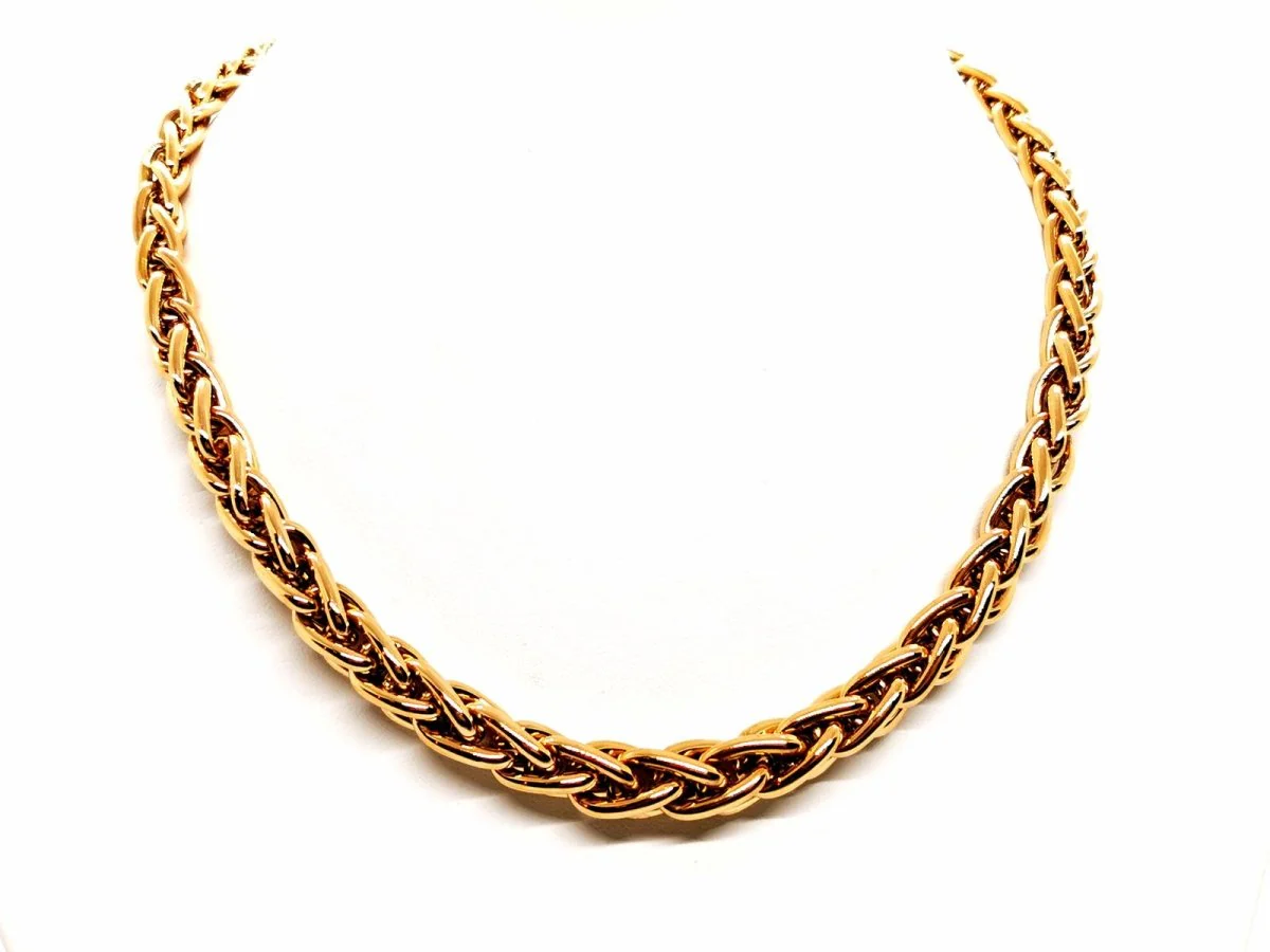Palm tree mesh necklace Yellow gold - Image 4