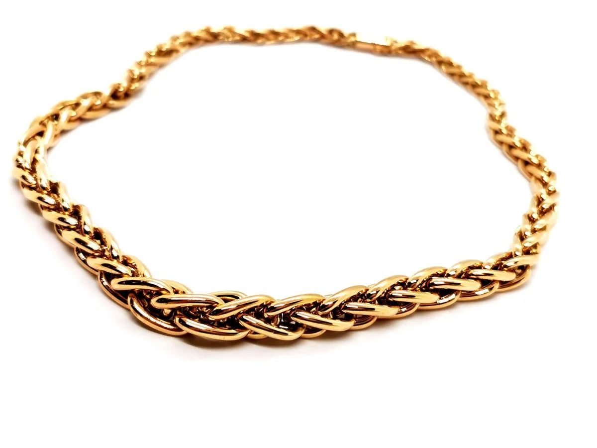 Palm tree mesh necklace Yellow gold - Image 6