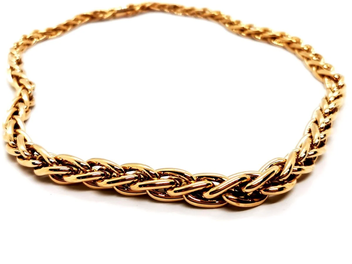 Palm tree mesh necklace Yellow gold - Image 7