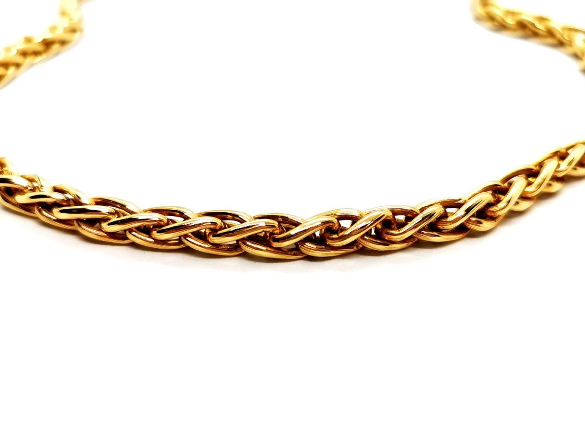 Palm tree mesh necklace Yellow gold - Image 5