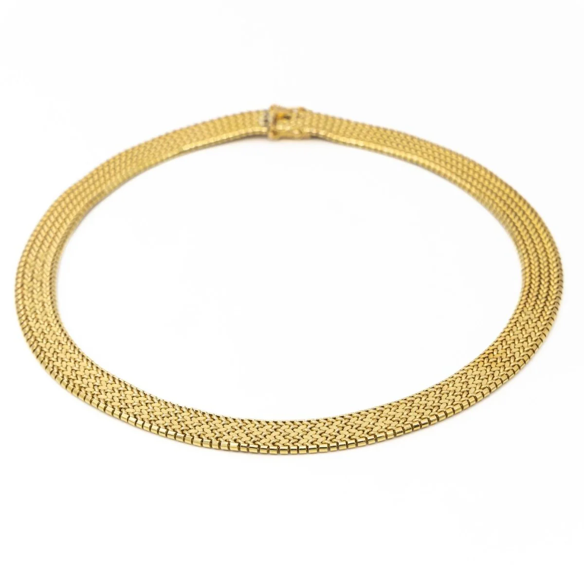 Polish mesh necklace in yellow gold - Image 3
