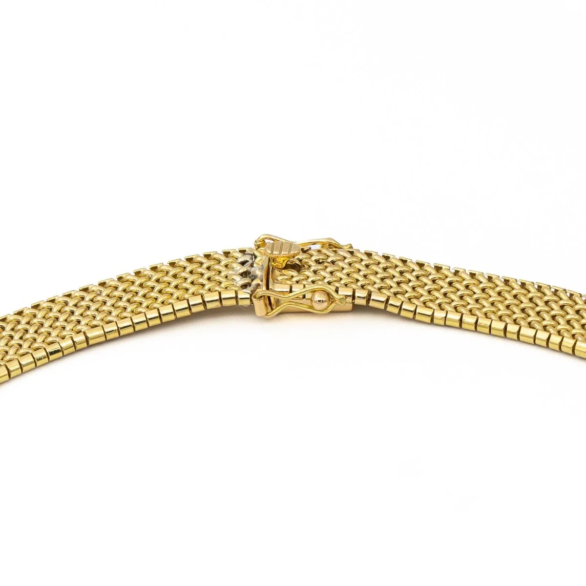 Polish mesh necklace in yellow gold - Image 4
