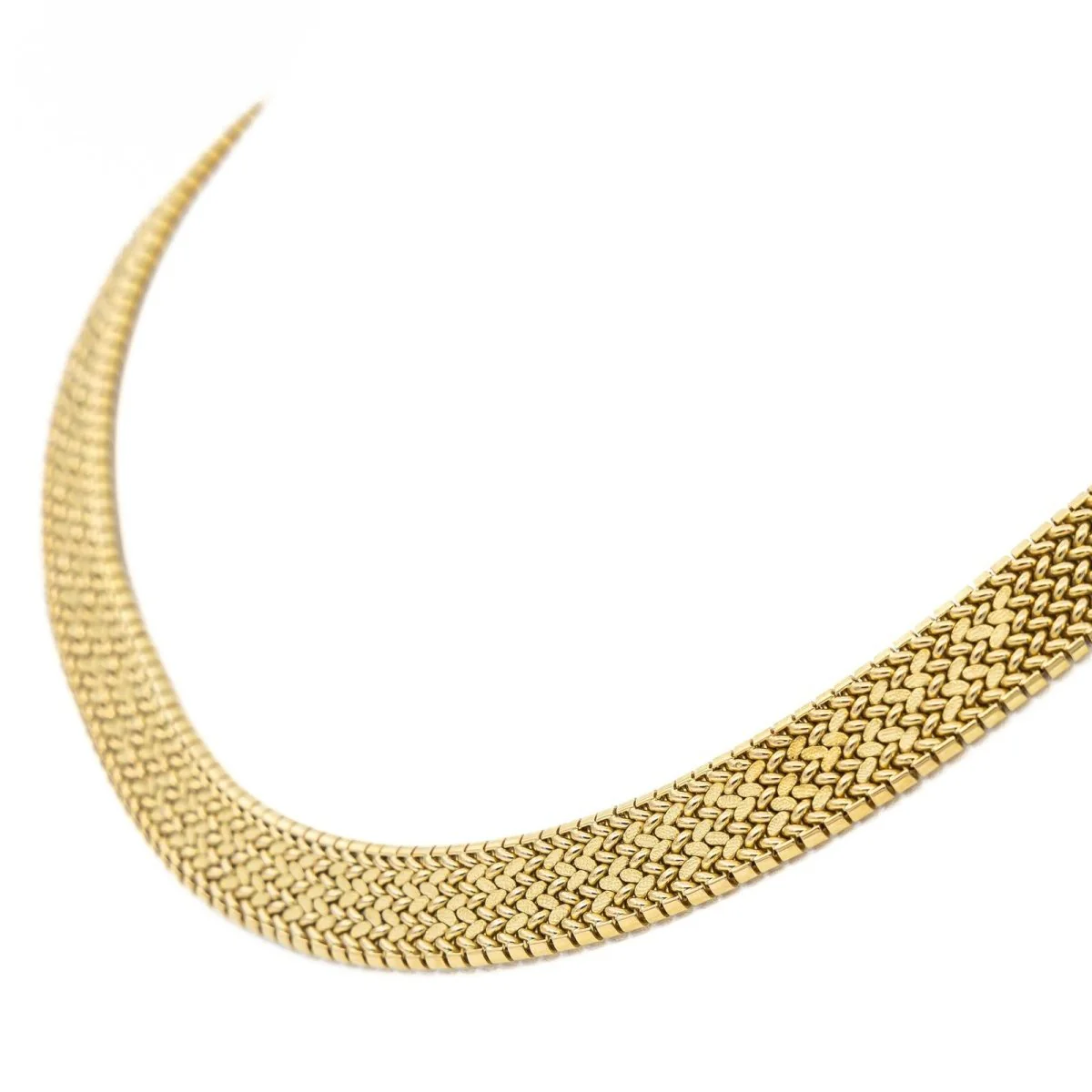Polish mesh necklace in yellow gold - Image 5