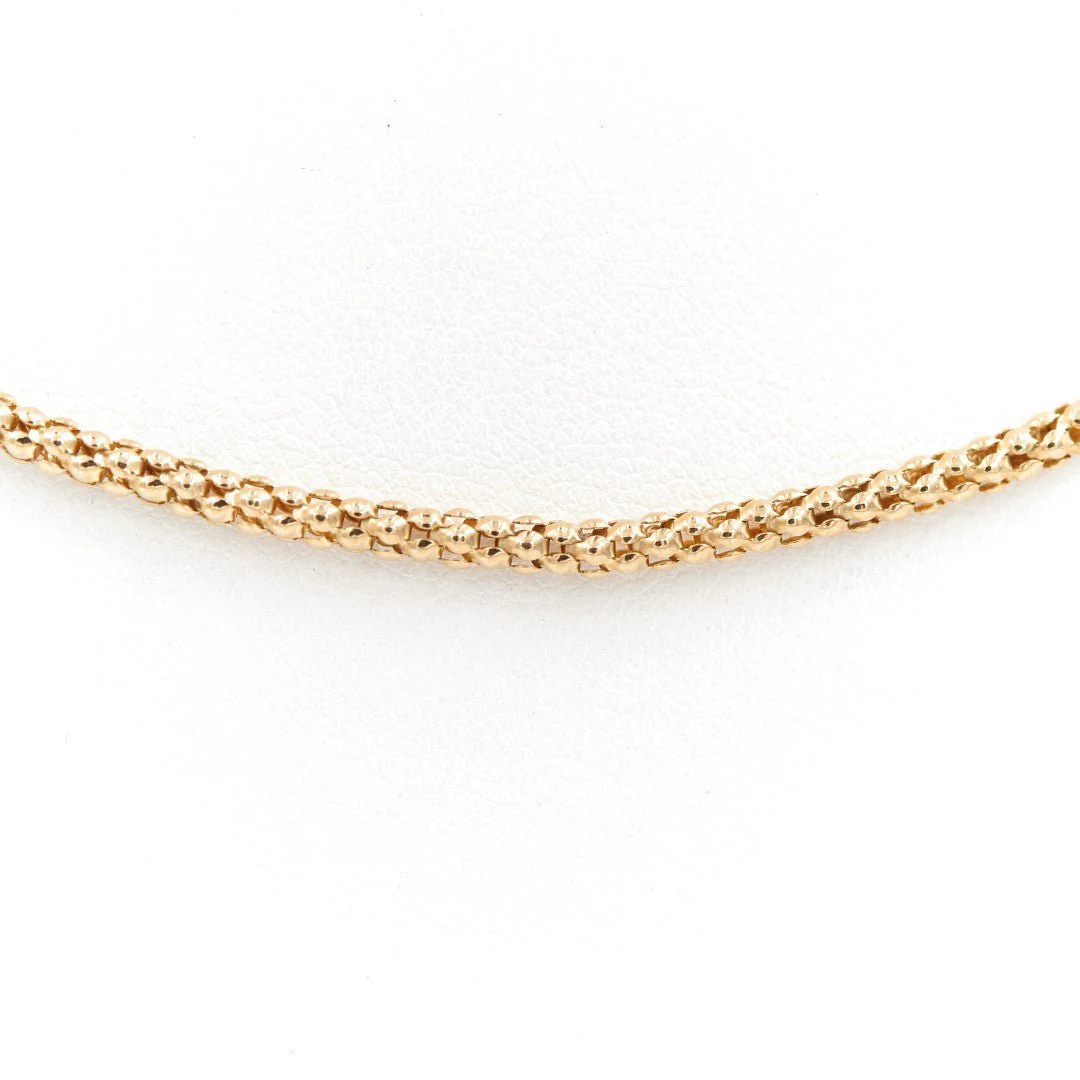 Popcorn mesh necklace Yellow gold - Image 3