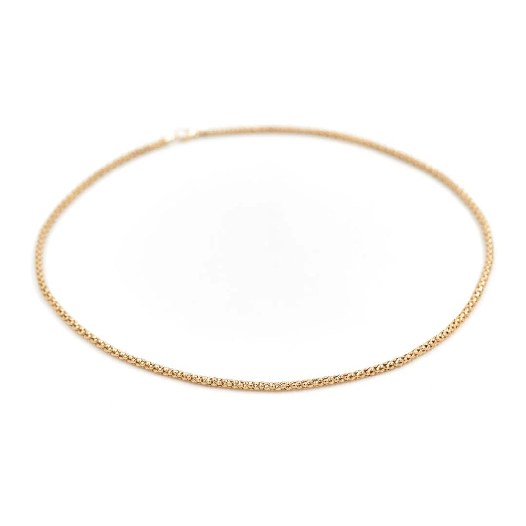 Popcorn mesh necklace Yellow gold - Image 4