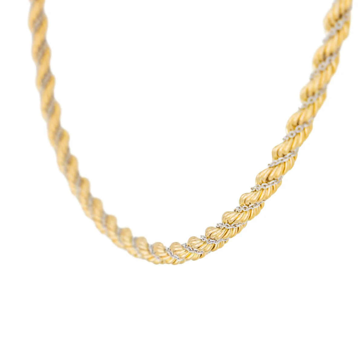 Twisted mesh necklace Yellow gold - Image 5