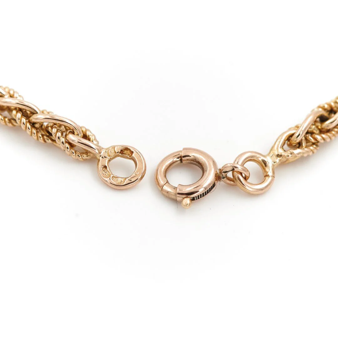 Twisted mesh necklace Yellow gold - Image 7