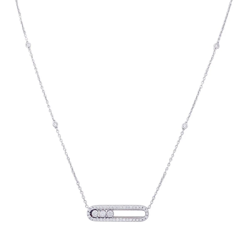 Messika necklace, “Baby Move Pavé”, white gold with diamonds.