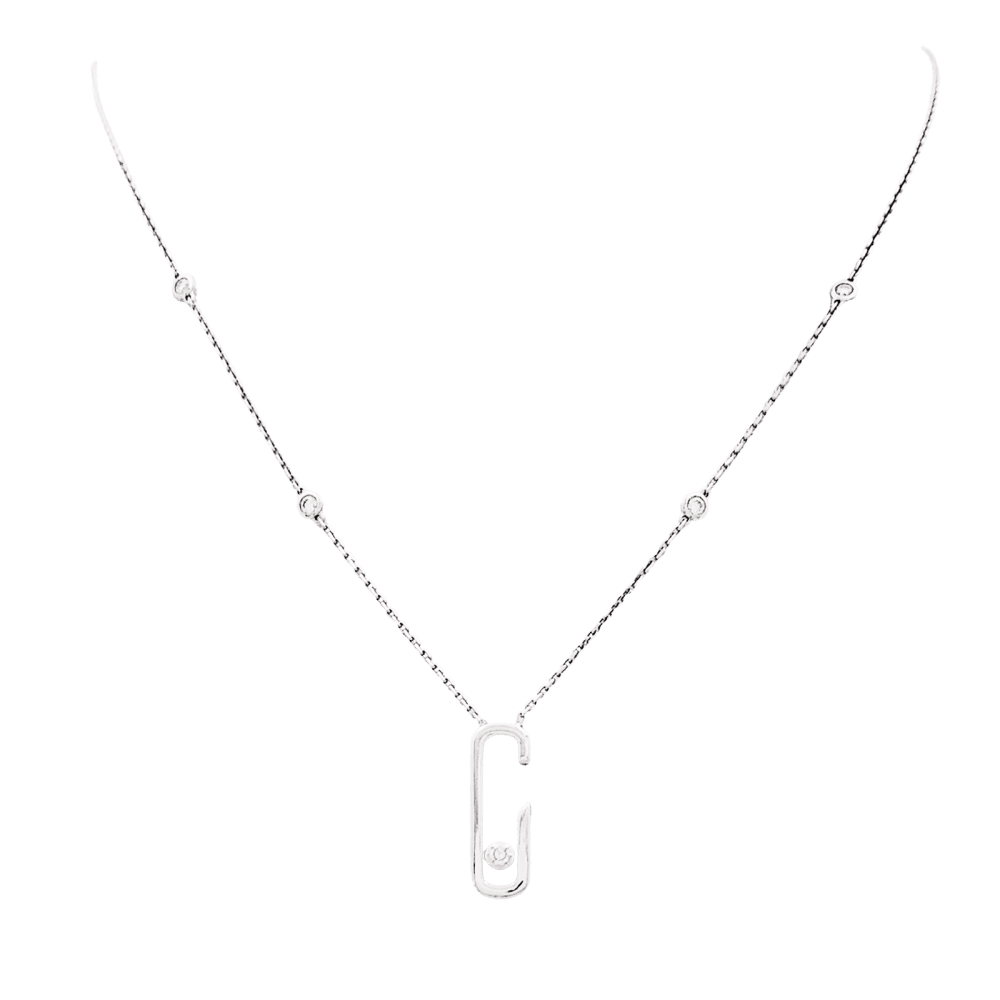 MESSIKA x GIGI HADID "Move Addiction" Pendant Necklace in white gold and diamonds