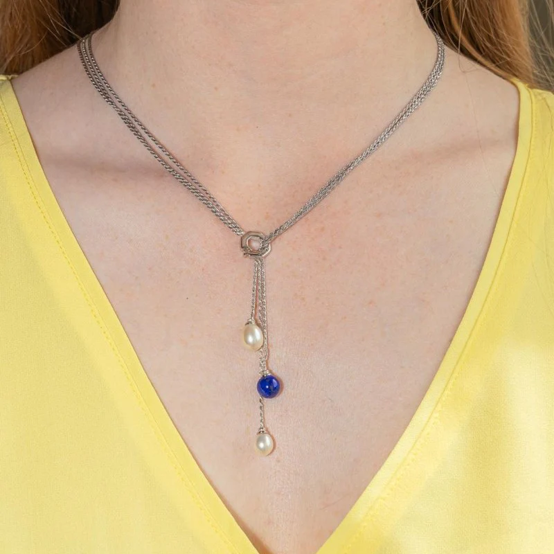 Casual White Gold Pearl Necklace - Image 2