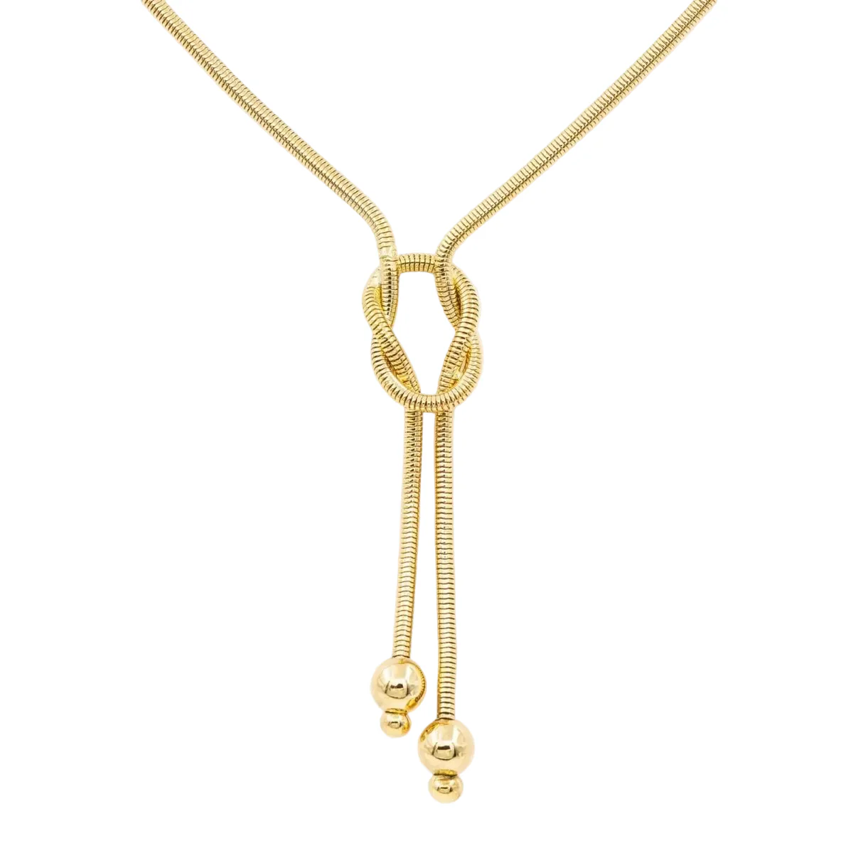Négligé snake mesh necklace in yellow gold