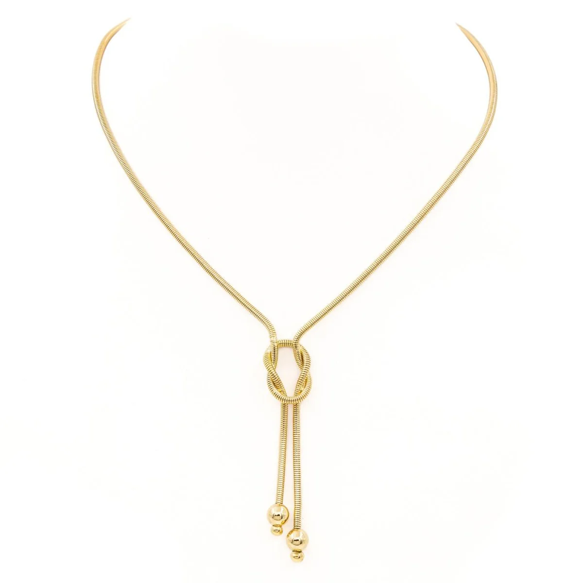 Négligé snake mesh necklace in yellow gold - Image 3