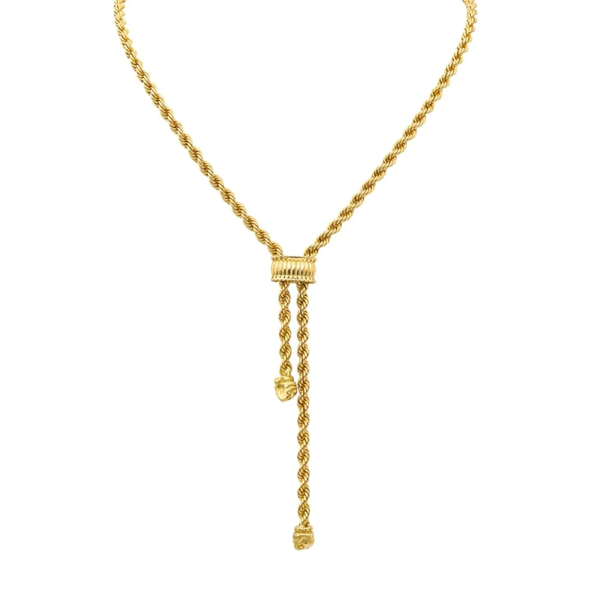Negligee necklace in yellow gold