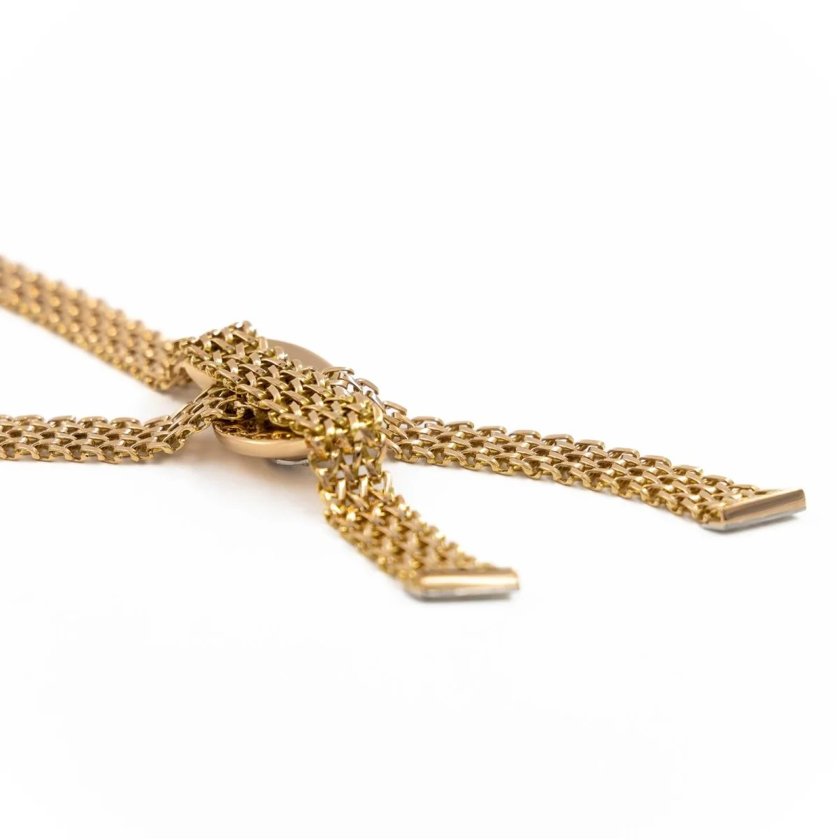 Négligé necklace in yellow gold, platinum and diamonds - Image 5