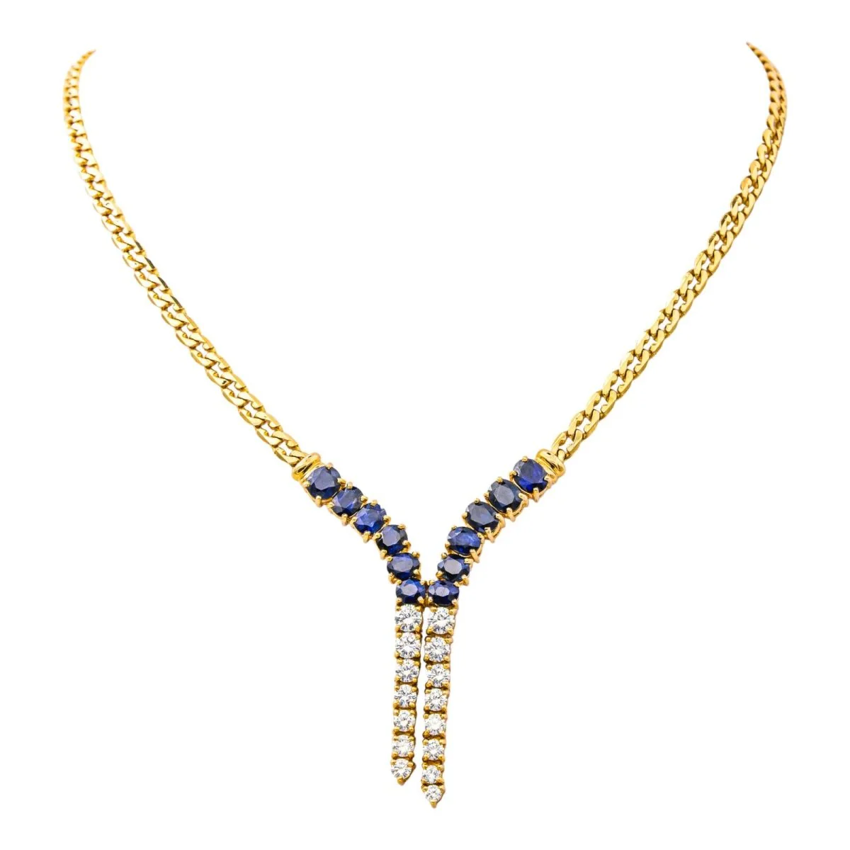 Necklace Neglected Yellow gold Sapphire