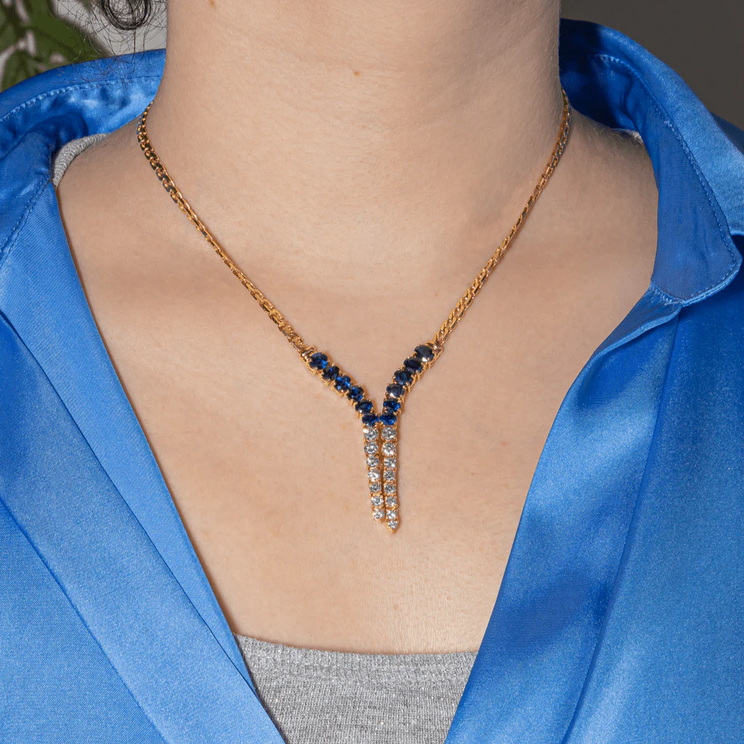 Necklace Neglected Yellow gold Sapphire - Image 2
