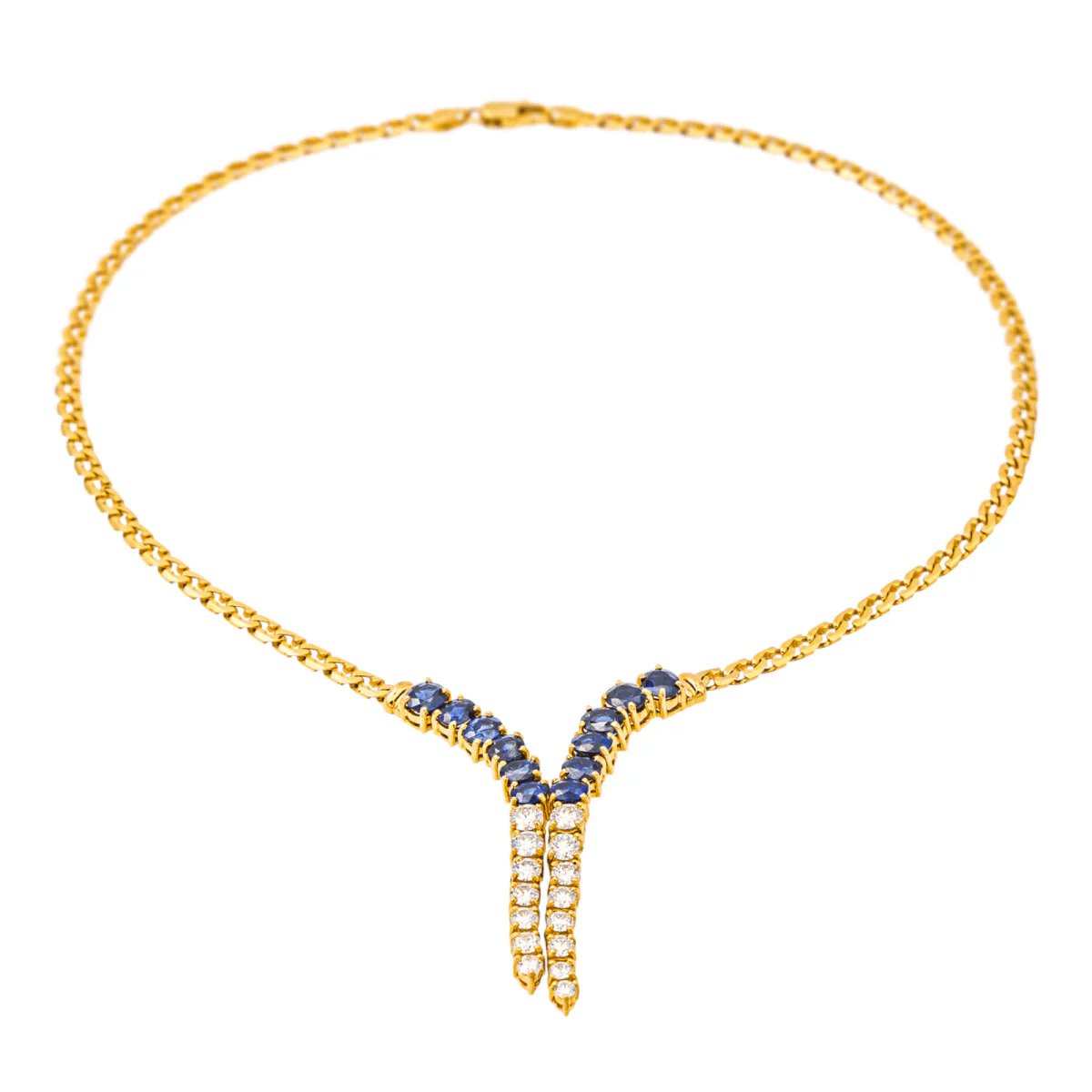 Necklace Neglected Yellow gold Sapphire - Image 3