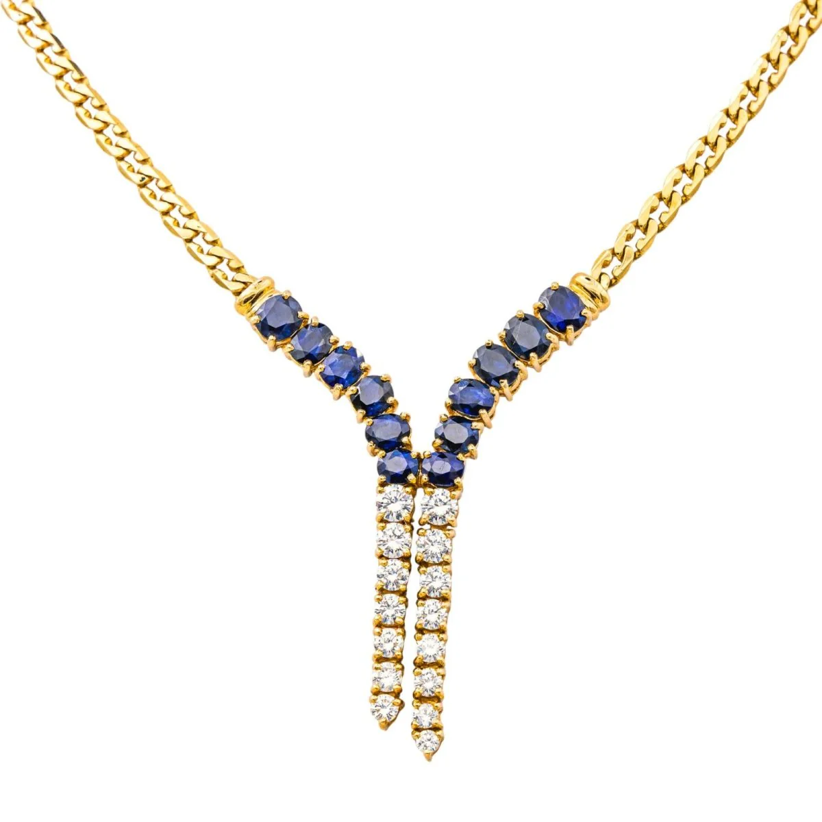 Necklace Neglected Yellow gold Sapphire - Image 5