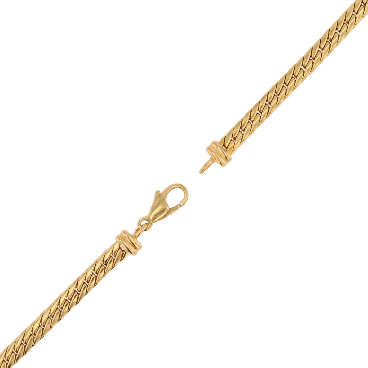 Necklace gourmet stitch in yellow gold and emerald - Image 4