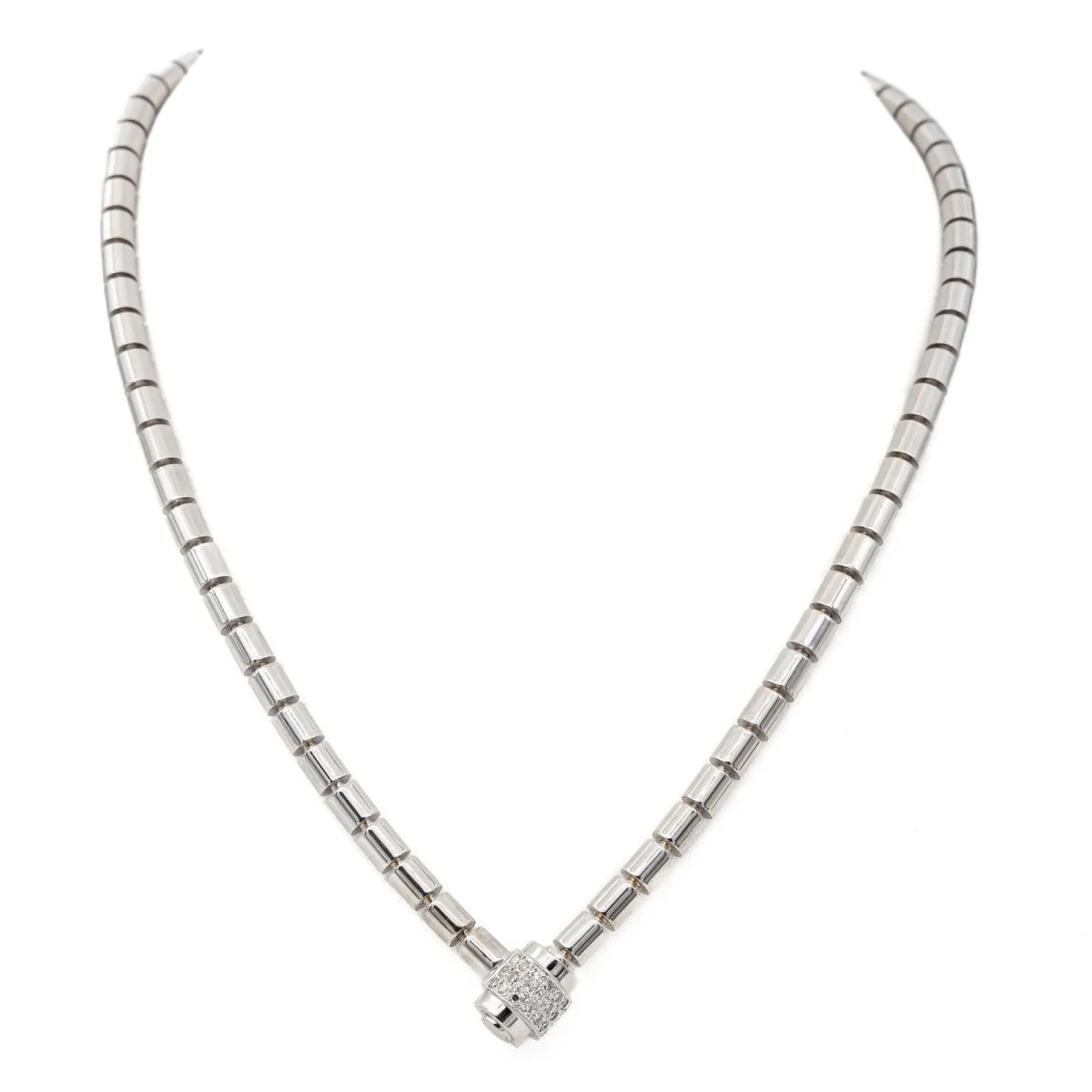 White gold and diamond necklace
