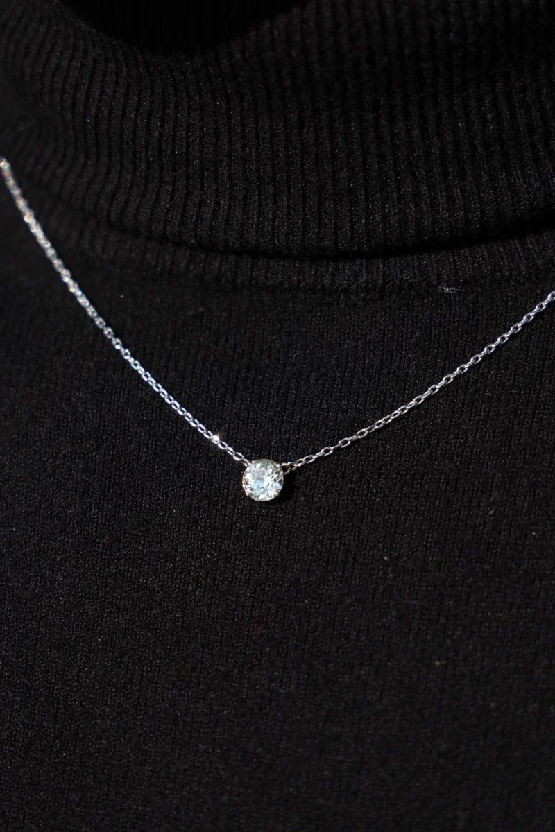 White Gold Diamond Necklace - Image 2