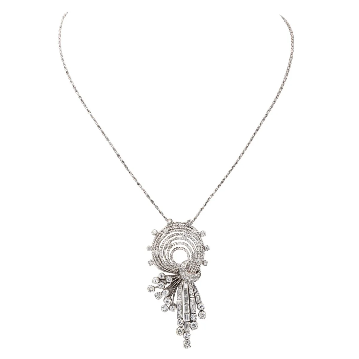 White Gold Diamond Necklace - Image 3
